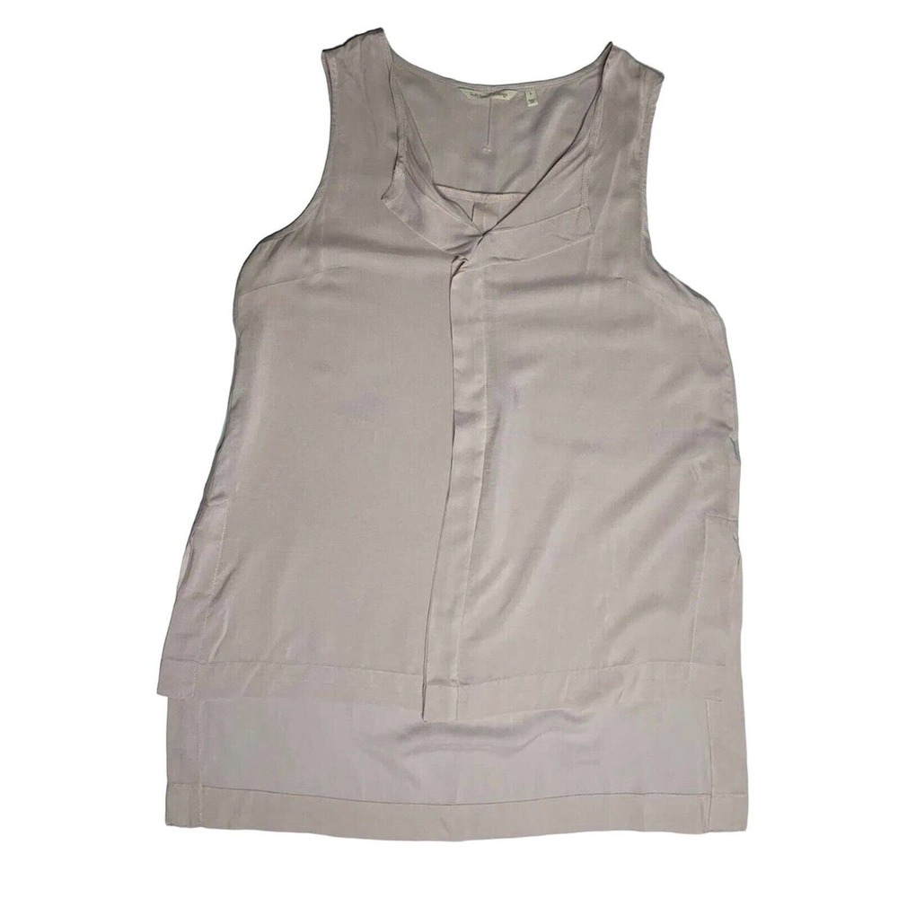 Womens Soft Surroundings Pink Sleeveless Hi Low Hem Tunic Tank Side Slits Size L